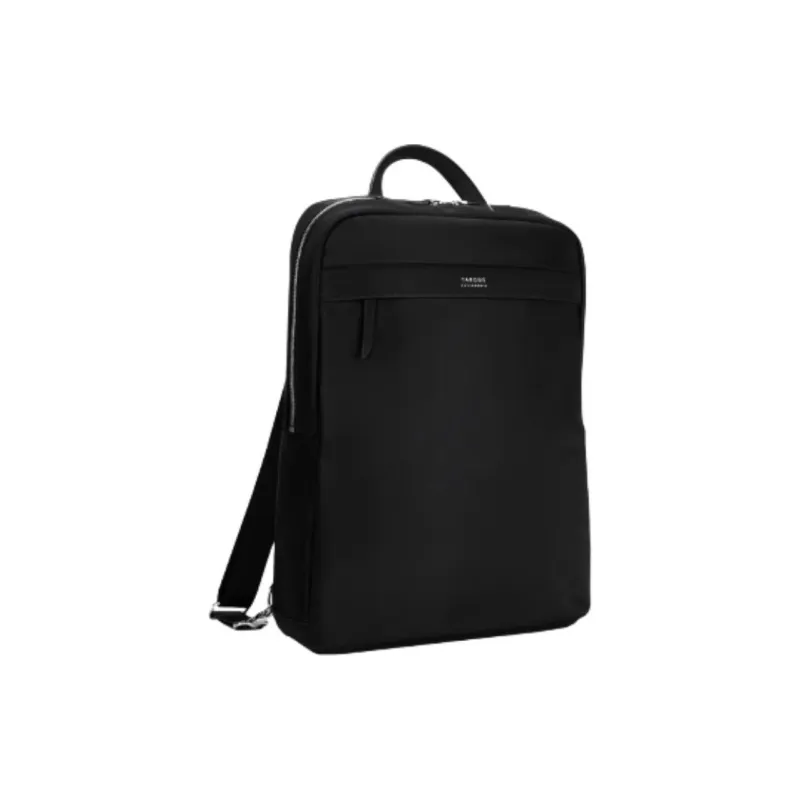 TARGUS Nylon Fabric With Leather PU Backpack Medium Size Unisex Black-1