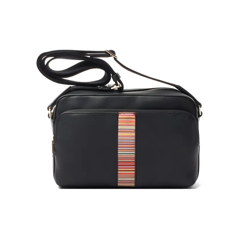 Paul Smith Calfskin Shoulder Bag, Crossbody Bag Men's Black-1