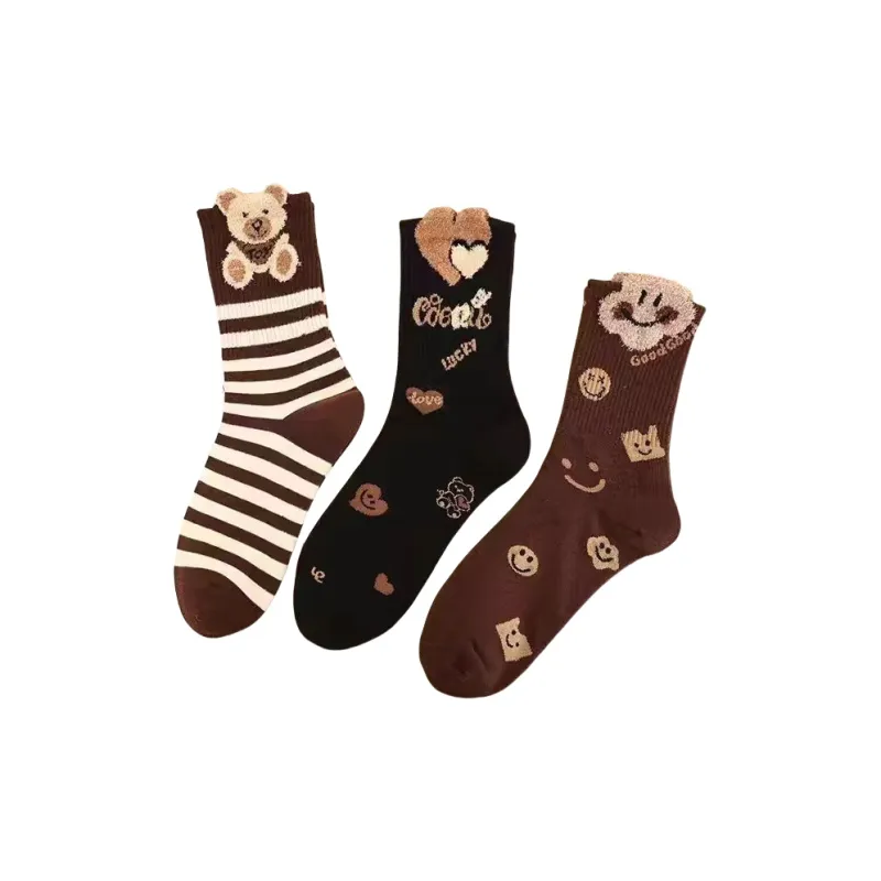 BEAR UNION Mid Calf Socks Women's 3 Pack-6