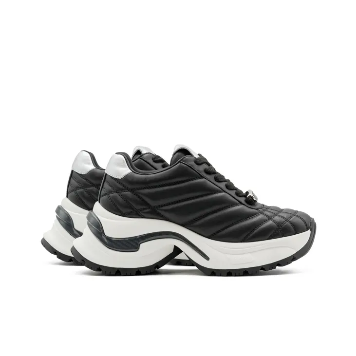 Little Sue Chunky Sneakers Women's Low Top Black/Ecru-3