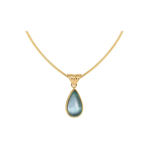 CHUVORA Turquoise Ocean Pendant Collarbone Chain Gold Plated Non Fading Women's