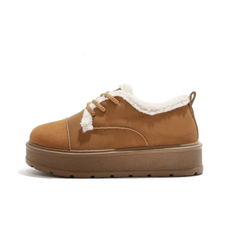 HUANQIU Thermal Slip Resistant And Abrasion Resistant Low Top Skateboard Shoes Women's Coffee Brown-0