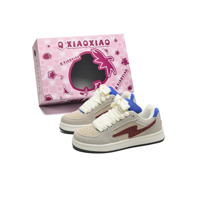 Circle Small Height Increasing Wear Resistant Slip Resistant Low Top Skateboard Shoes Unisex Pink Box Included-32