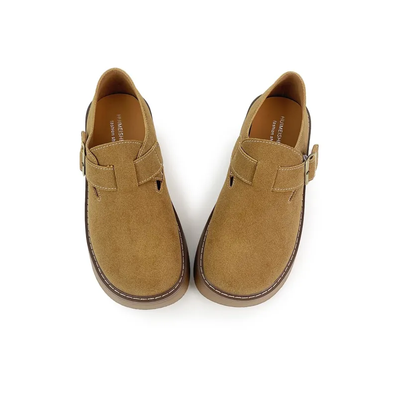 La Chapelle Boken Shoes Casual Single Shoes Women's Antelope Brown-2