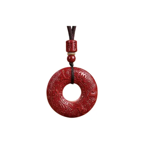 Cuizu Reconstructed Cinnabar Necklaces Unisex
