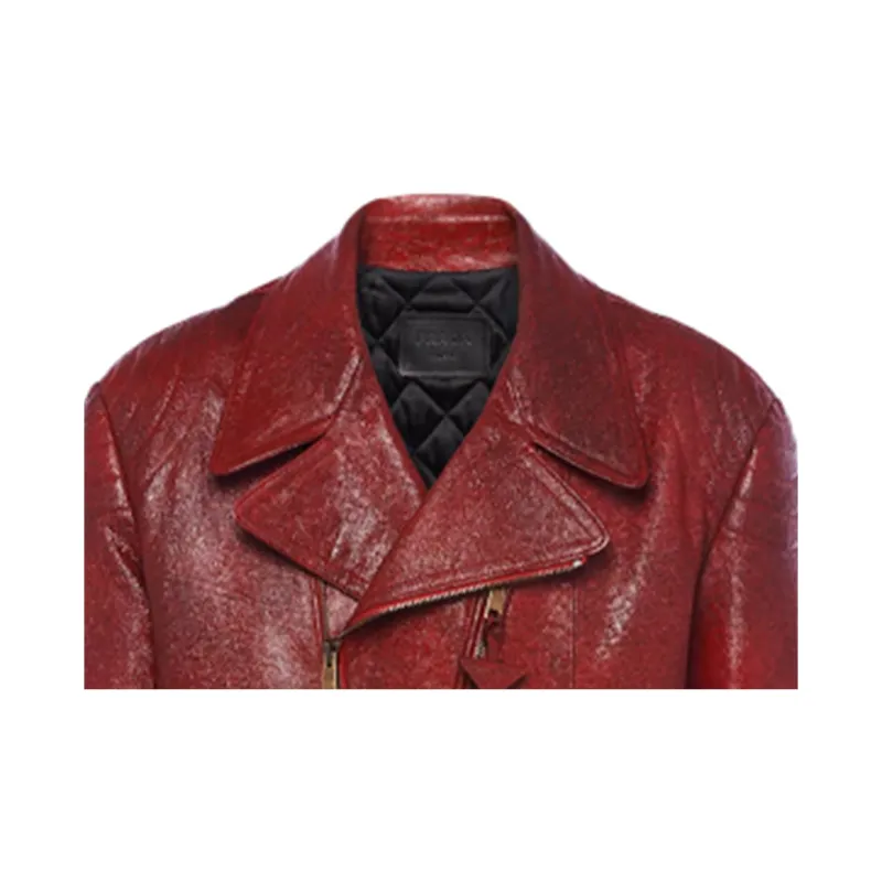 PRADA Leather Jackets Men Red-4