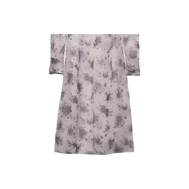 PRADA Floral print Chiffon Midi Dress-3