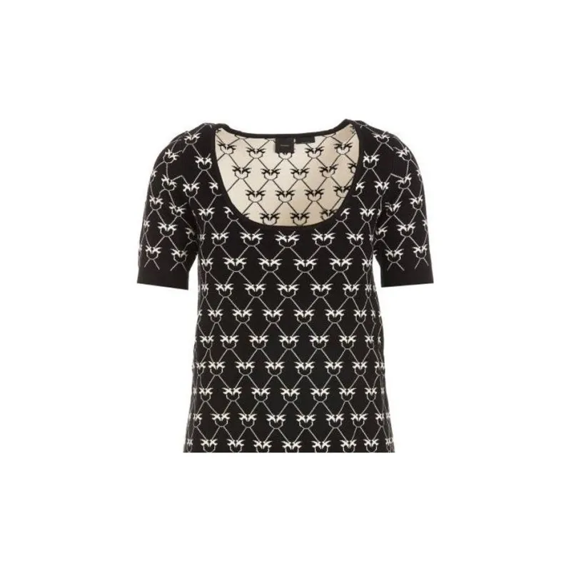 PINKO Short Sleeved Dress Women's Black-4