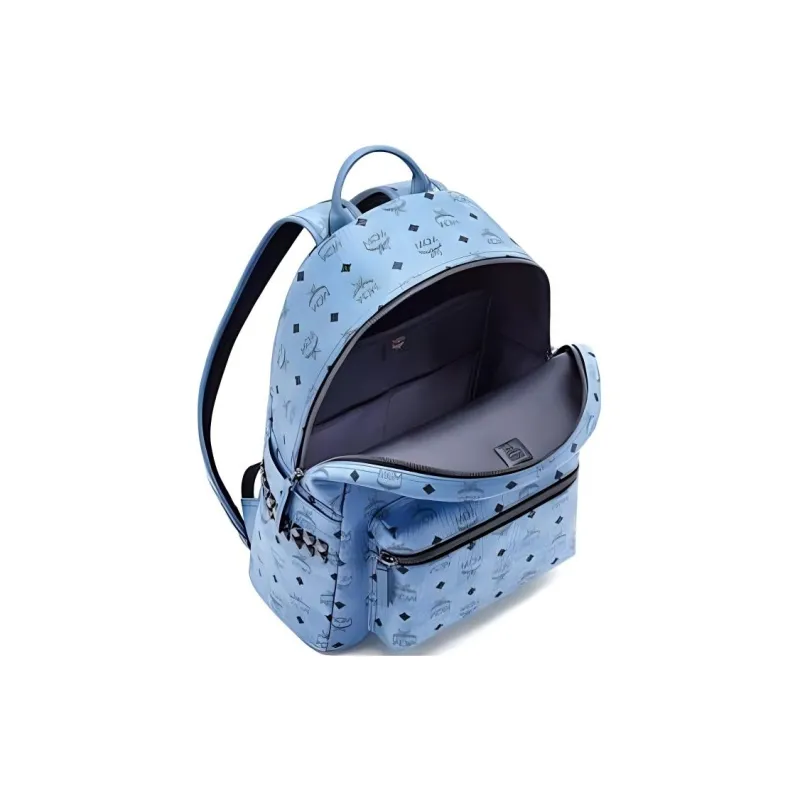 MCM Backpack Stark Side Studs Medium Denim-4
