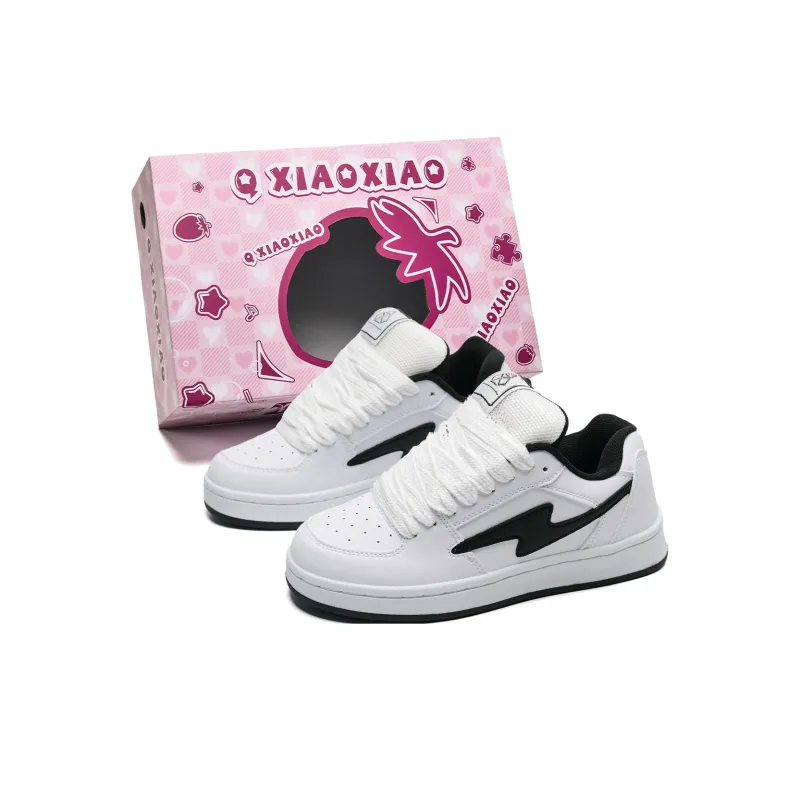Circle Small Height Increasing Wear Resistant Slip Resistant Low Top Skateboard Shoes Unisex Pink Box Included-38