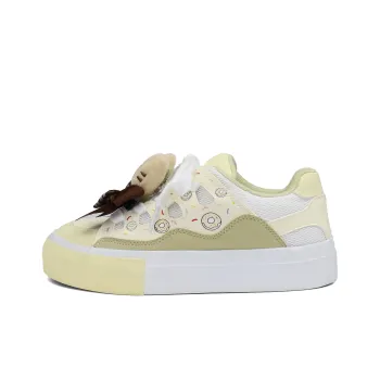 B10CROWN Wear resistant Lightweight Breathable And Non slip. Low Top Skateboard Shoes Women's Cream Donut