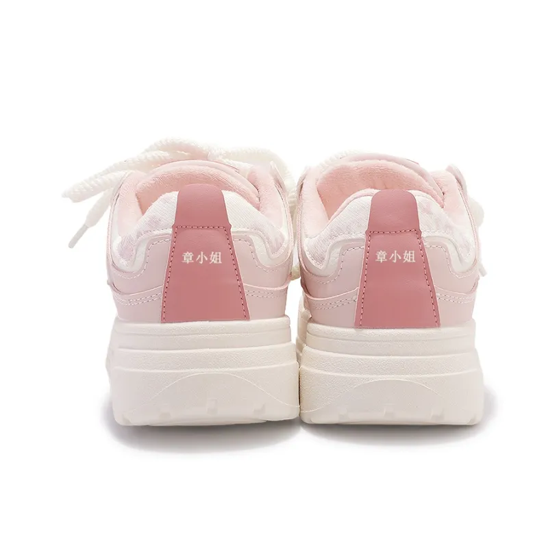 Miss Zhang Low Top Skateboard Shoes Women's Beige Pink-4