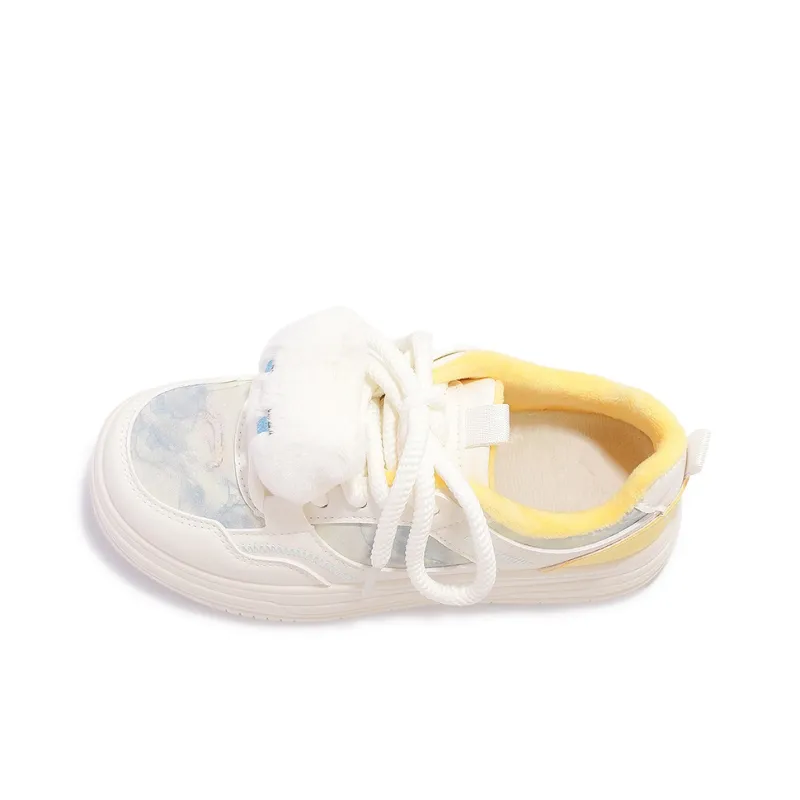 Shen Linsen Cushioning, Abrasion Resistant, Slip Resistant Low Top Casual Shoes Women's White Yellow-4