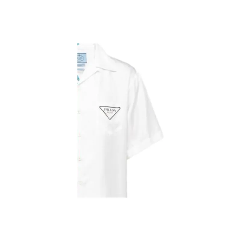 PRADA Double Match Silk Twill Shirt-4