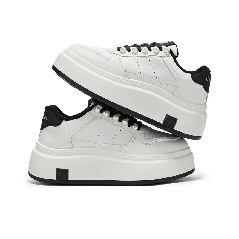 La Chapelle Slip-Resistant Cushioning Abrasion-Resistant Low-Top Skateboard Shoes Women's Beige Black-5