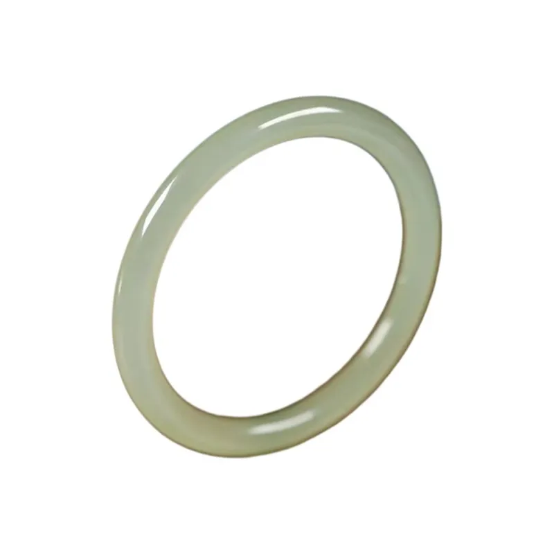 Zhen Yu Zhen Pin Hetian Jade Bangles White Jade/Pale Greenish White Jade Unisex-4