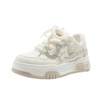 KATHRYN WILSON Warm Anti Slip And Wear Resistant Lightweight Height Increasing Low Top Skateboard Shoes Women's Beige