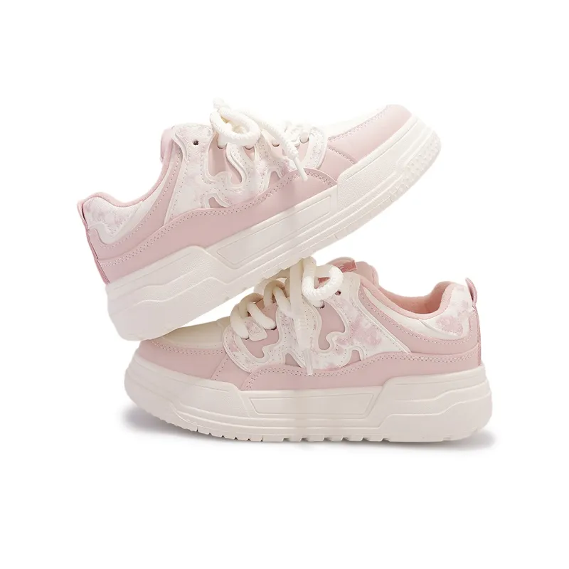 Miss Zhang Low Top Skateboard Shoes Women's Beige Pink-5