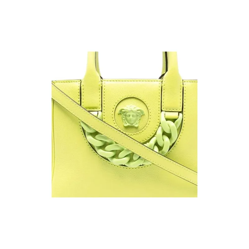 VERSACE VERSACE Calfskin Handbags Shoulder Bags Women's Yellow-3