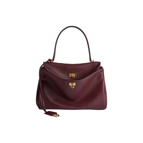 Balenciaga Rodeo Medium Tote Handbag Women's Dark Burgundy