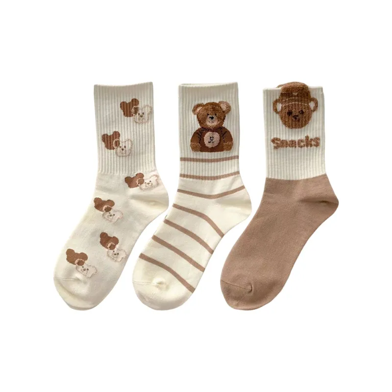 BEAR UNION Mid Calf Socks Women's 3 Pack-0