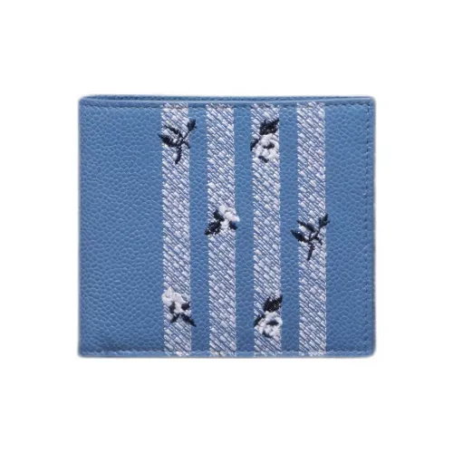 THOM BROWNE· Full-grain Calf Leather Wallet Unisex Light Blue