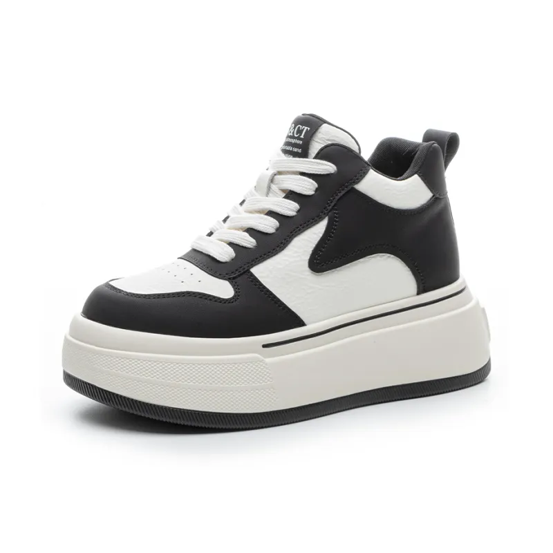 NRDROFFICIAL Skateboard Shoes Women's High Top Black White, Black Red-21