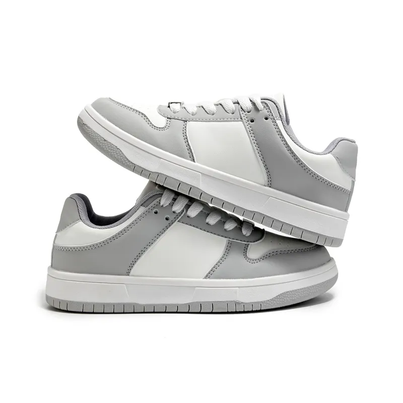 La Chapelle Cushioning Wear-Resistant Low-Top Skateboard Shoes Women's White Gray-3