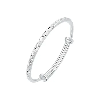 QIANCHANG S999 Fine Silver Bangles Women's
