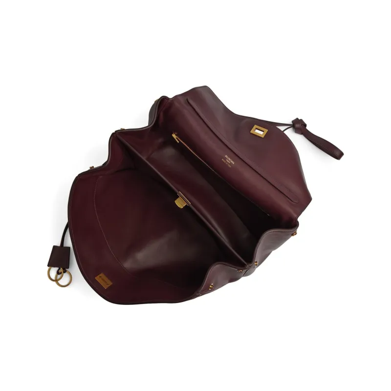 Balenciaga Rodeo Medium Tote Handbag Women's Dark Burgundy-4