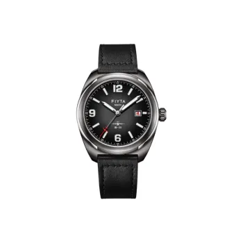 Fiyta MACH Collection GA881025.HBB Automatic Mechanical Movement Cow Leather Strap Watch Men's Watches Black Dial