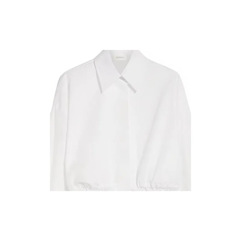 SportMa Sarong Collection Boxy-Fit Drawstring Shirt Shirt Women's White-4