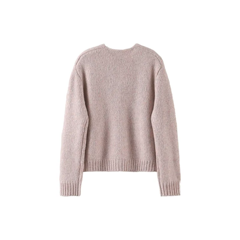 MAIGRE SIMHAT Cashmere Sweater Women's Pink Gray Floral Yarn-1
