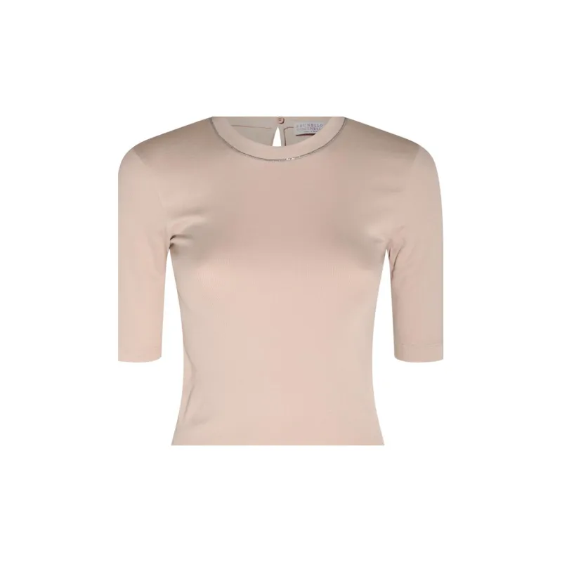 Brunello Cucinelli Embellished Collar T Shirt-4