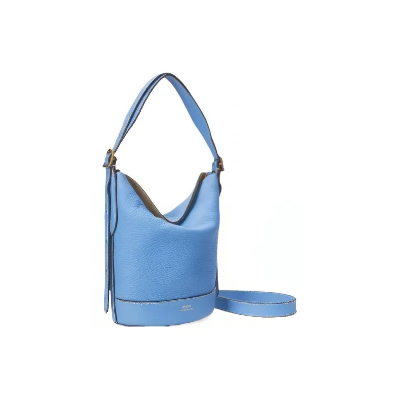 Polo Ralph Lauren Bellport Cow Leather Bucket Bags Handbags Shoulder Bags Small Size Women's Blue-1