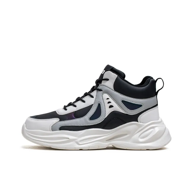 JKEM Cushioned Slip-Resistant Abrasion-Resistant High-Top Chunky Sneakers Men's-0