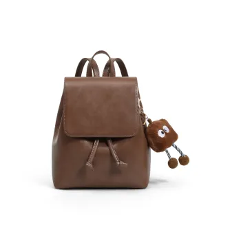 PT'SON Cow Leather Patchwork Synthetic Leather Backpacks Regular Women's Vintage Brown