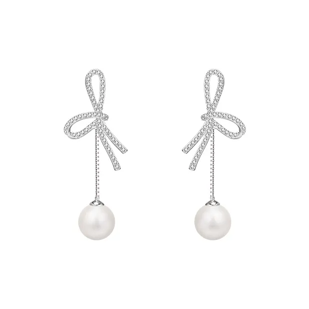 Peach Tea Zircon Earrings Women's-0