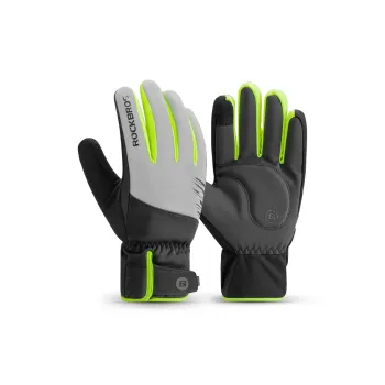 ROCKBROS Riding Equipment Glove Outdoor Unisex Polyester Black & Neon Green