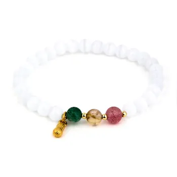 Kelanxi Glass Cat Eye Bracelets Women's