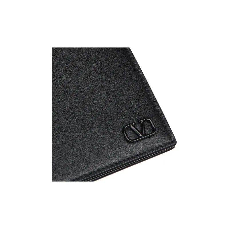 Valentino Cow Leather Wallet Men's Black-4