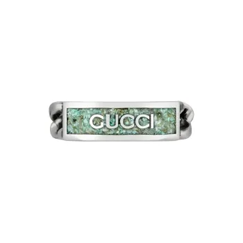 GUCCI Logo Plaque Chain Ring