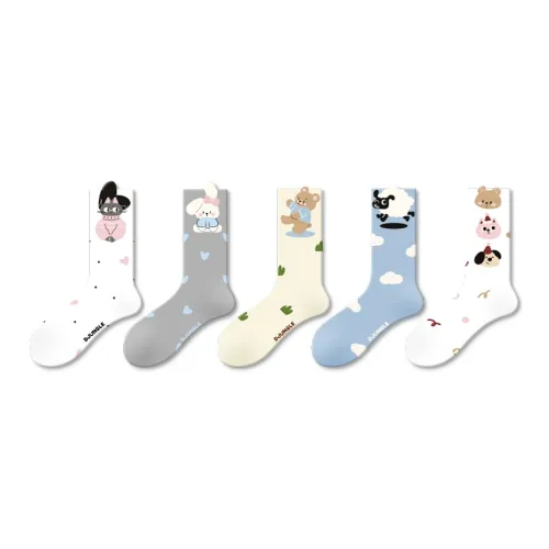DJUNGLE Mid Calf Socks Women's 5 Pack