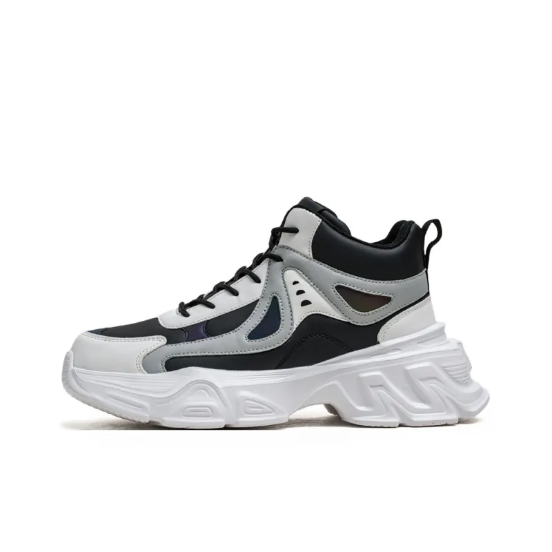 JKEM Cushioned Slip-Resistant Abrasion-Resistant High-Top Chunky Sneakers Men's-0