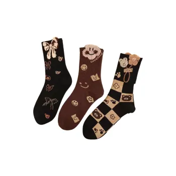 BEAR UNION Mid Calf Socks Women's 3 Pack
