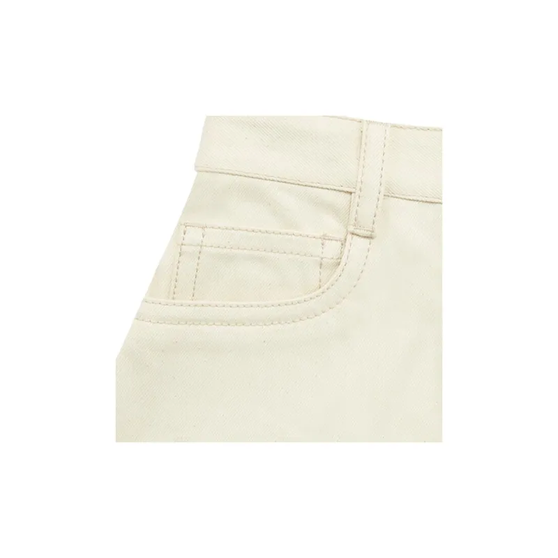 PRADA SS23 Denim Shorts Women's Beige Yellow-4