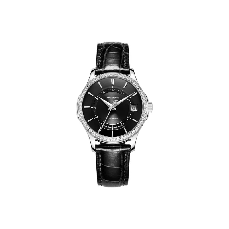 HANBORO Mechanical Movement Watch Women's Watch White Dial-11
