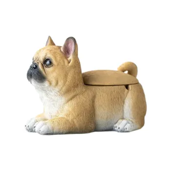 KERPA Pudog Styling Ashtray With Lid Anti Fly Ashtray Home Use Living Room Small Storage Ornament All Styles