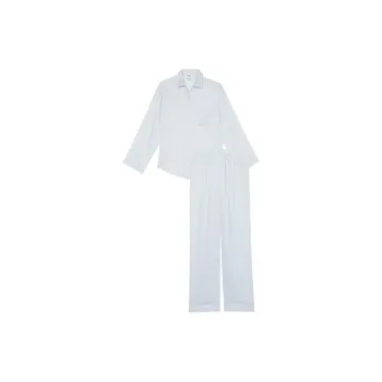 Victoria's Secret PINK Silky Sleep Shine Long Pajama Set / HB Pajama Set Women's Hydrangea Blue