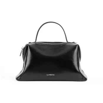 LA FESTIN Cow Leather One Shoulder Handbags Women's Knight Black/Chestnut Brown